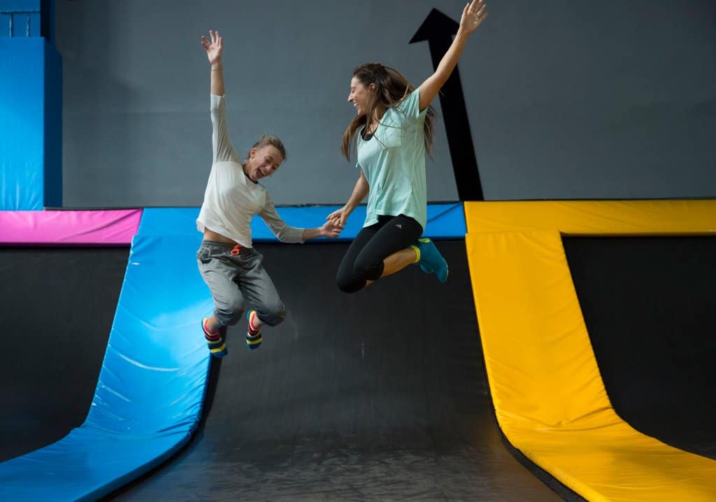 Teenager Trampolin Action 