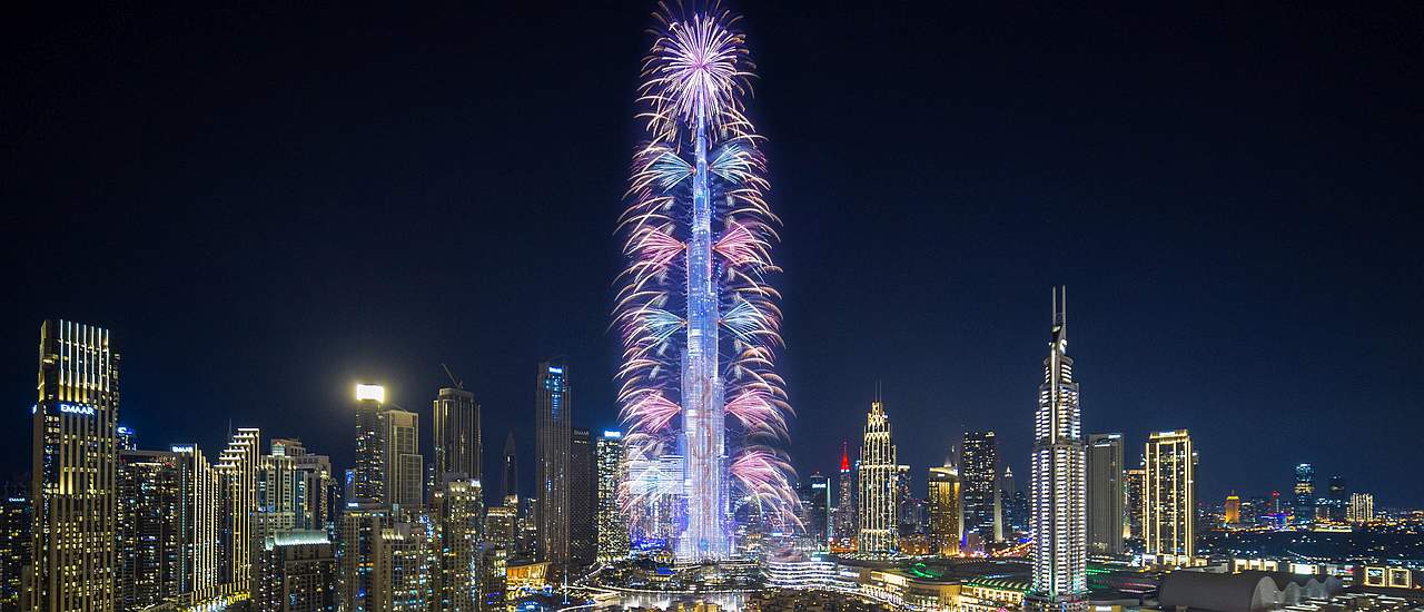 Burj Khalifa Dubai Silvester Feuerwerk