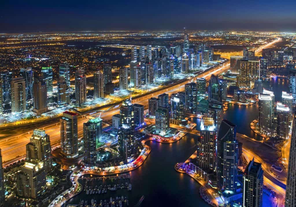 Nachtpanorama Dubai Marina