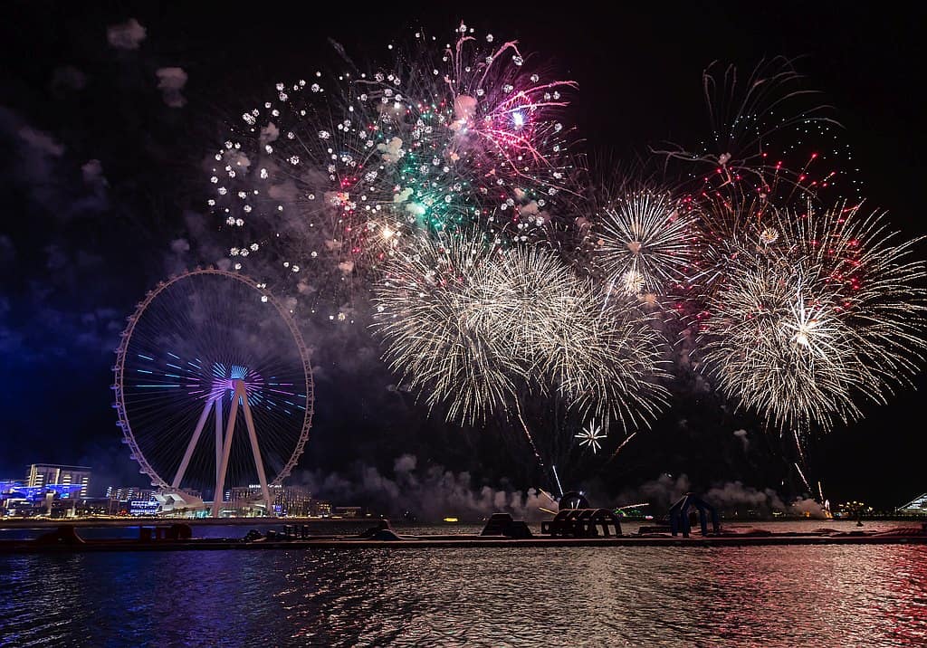 Feuerwerk Dubai The Beach