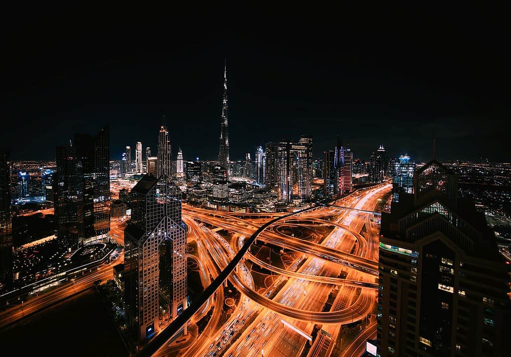 Skyline Dubai night 