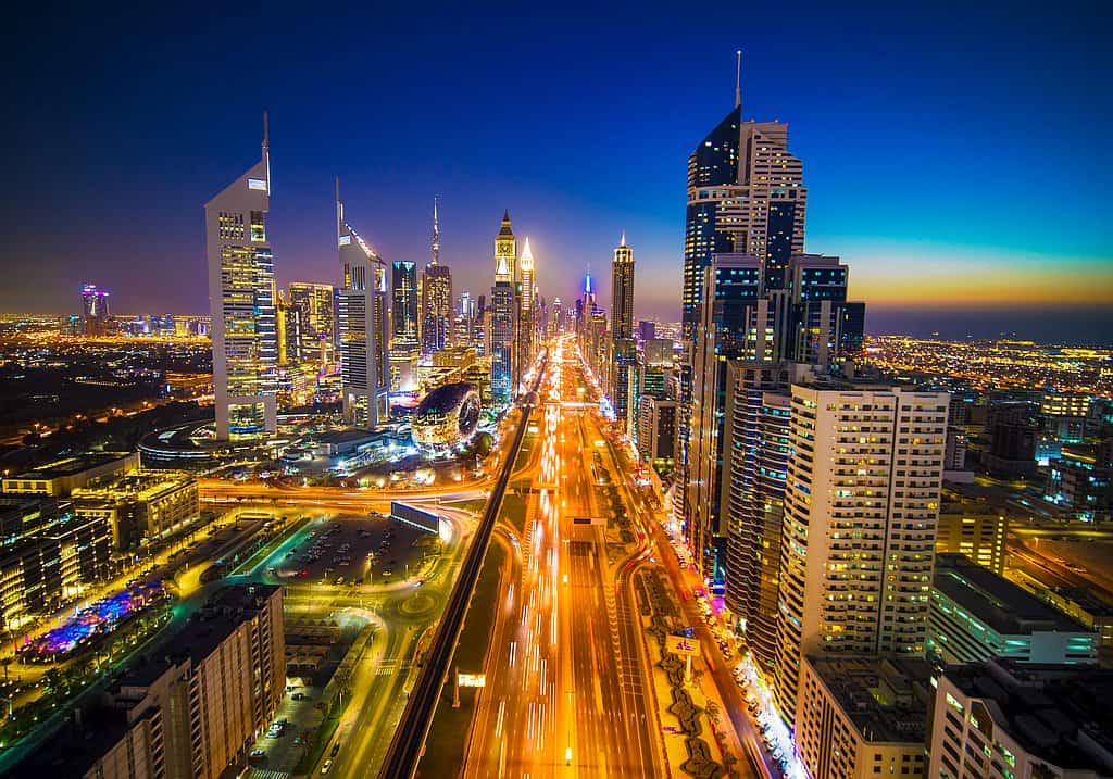 SHeikh Zayed Road Dubai Wochenende
