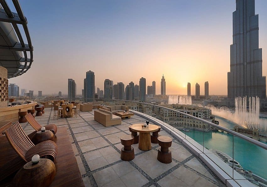 Aussicht vom Neos auf Dubai Fountain